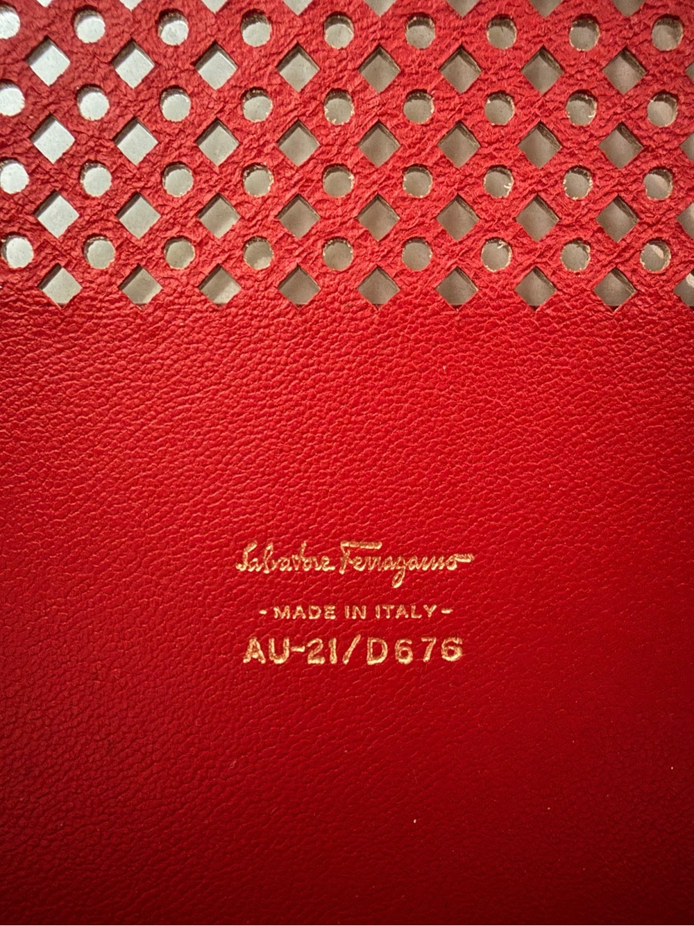 Salvatore Ferragamo Gancini Perforated Leather Chain Shoulder Bag - Picture 11 of 15